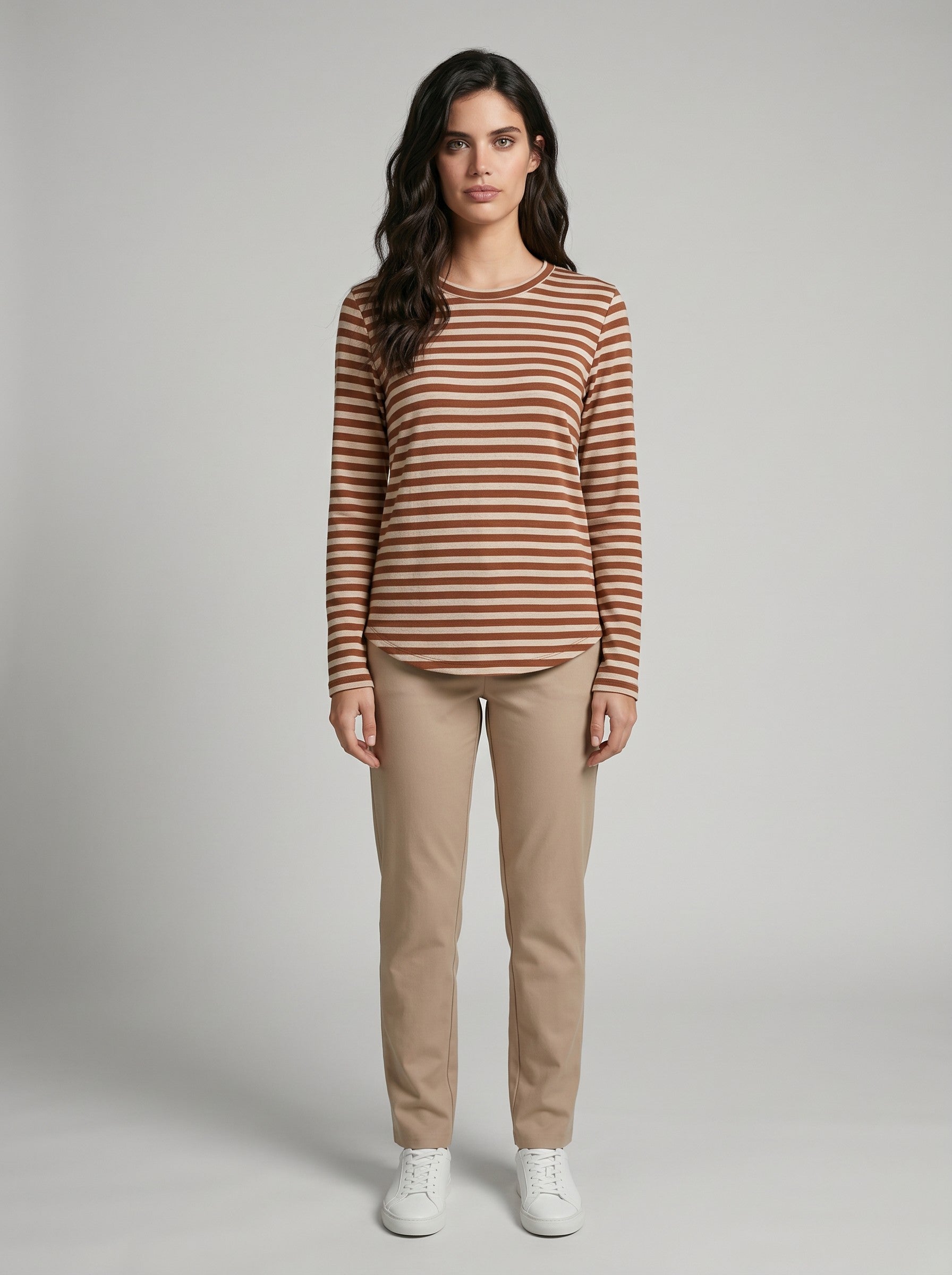 AM26033 STRIPE TOP ( MOCHA STRPE)