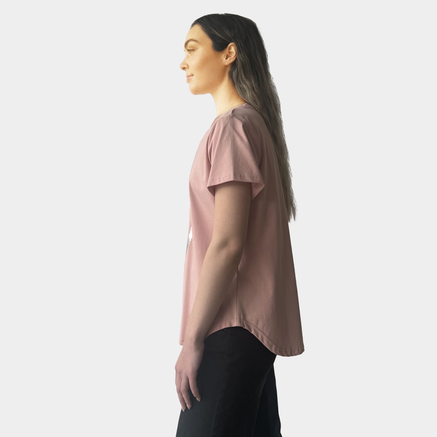 AM022202 LOVE HEART PRINT V NECK TEE