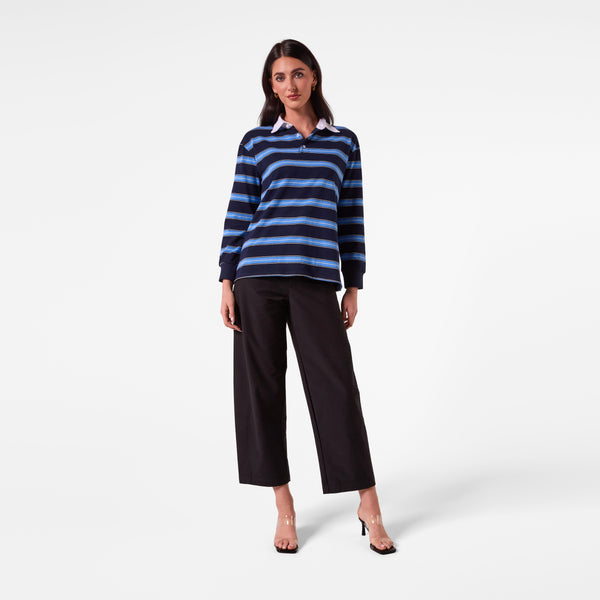 AM26021 STRIPE RUGBY POLO