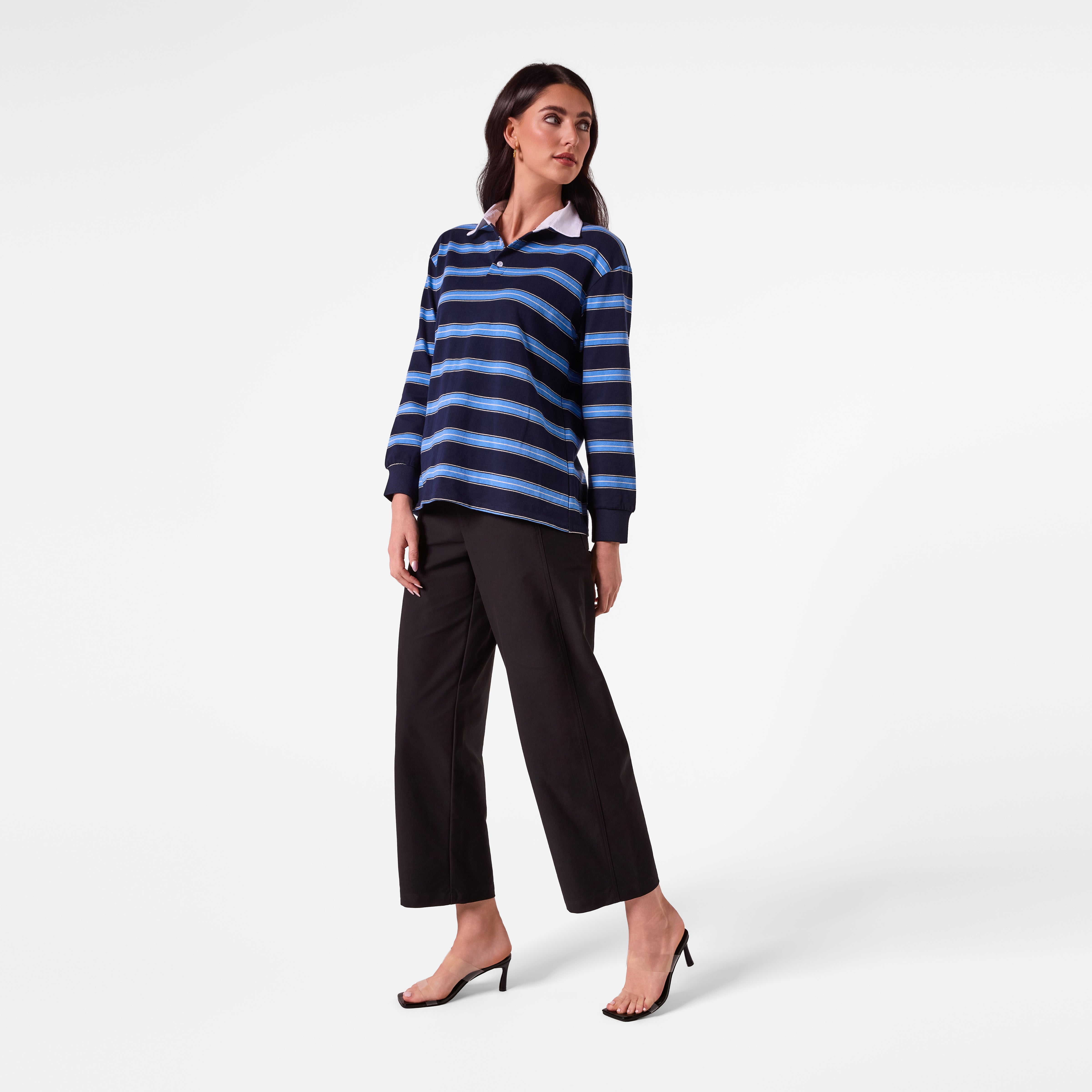 AM26021 STRIPE RUGBY POLO