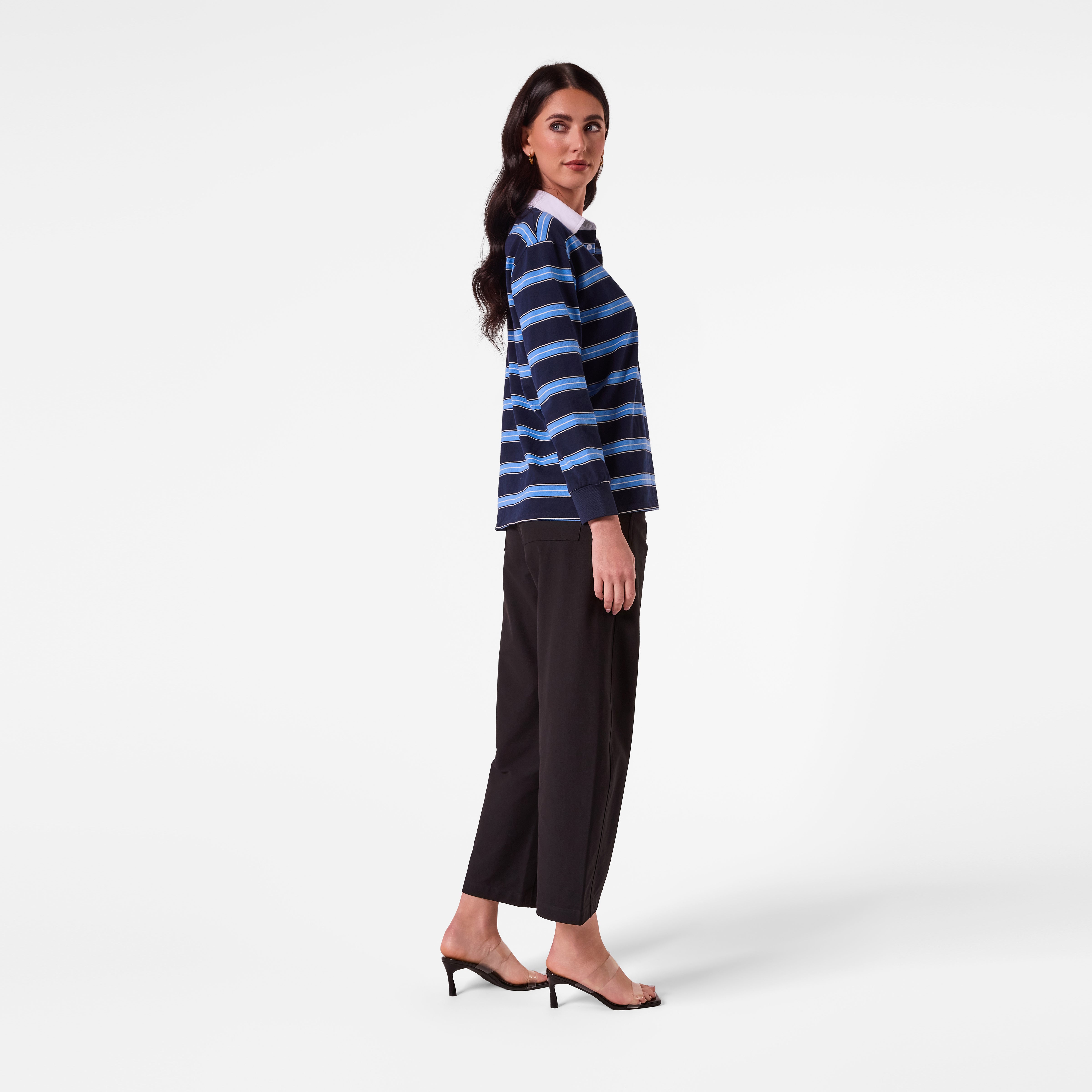 AM26021 STRIPE RUGBY POLO