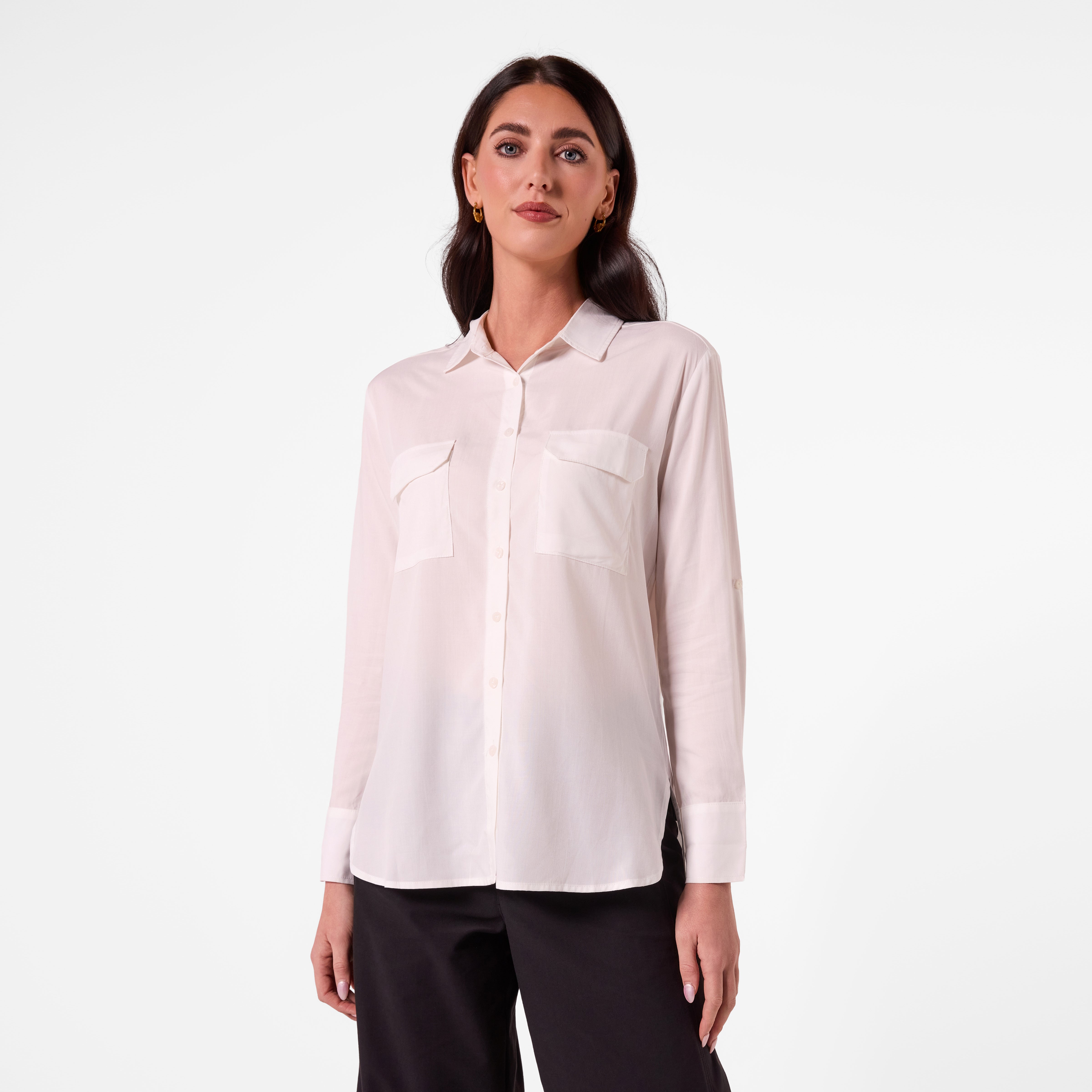 AM26027 PATCH POCKET SHIRT (CREAM)
