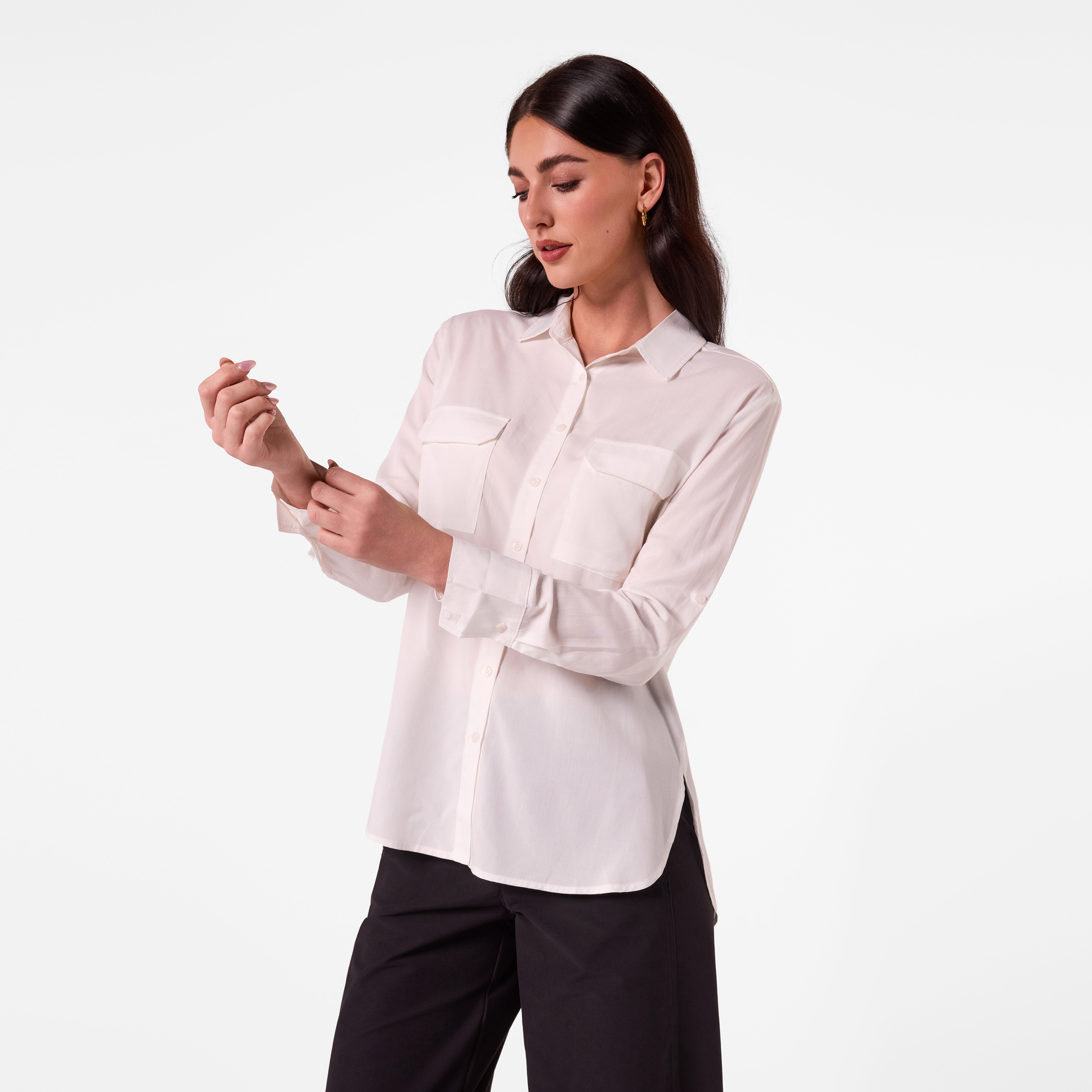 AM26027 PATCH POCKET SHIRT (CREAM)