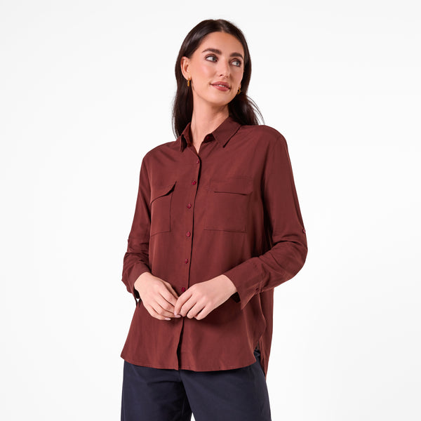 AM26027 PATCH POCKET SHIRT (BROWN)