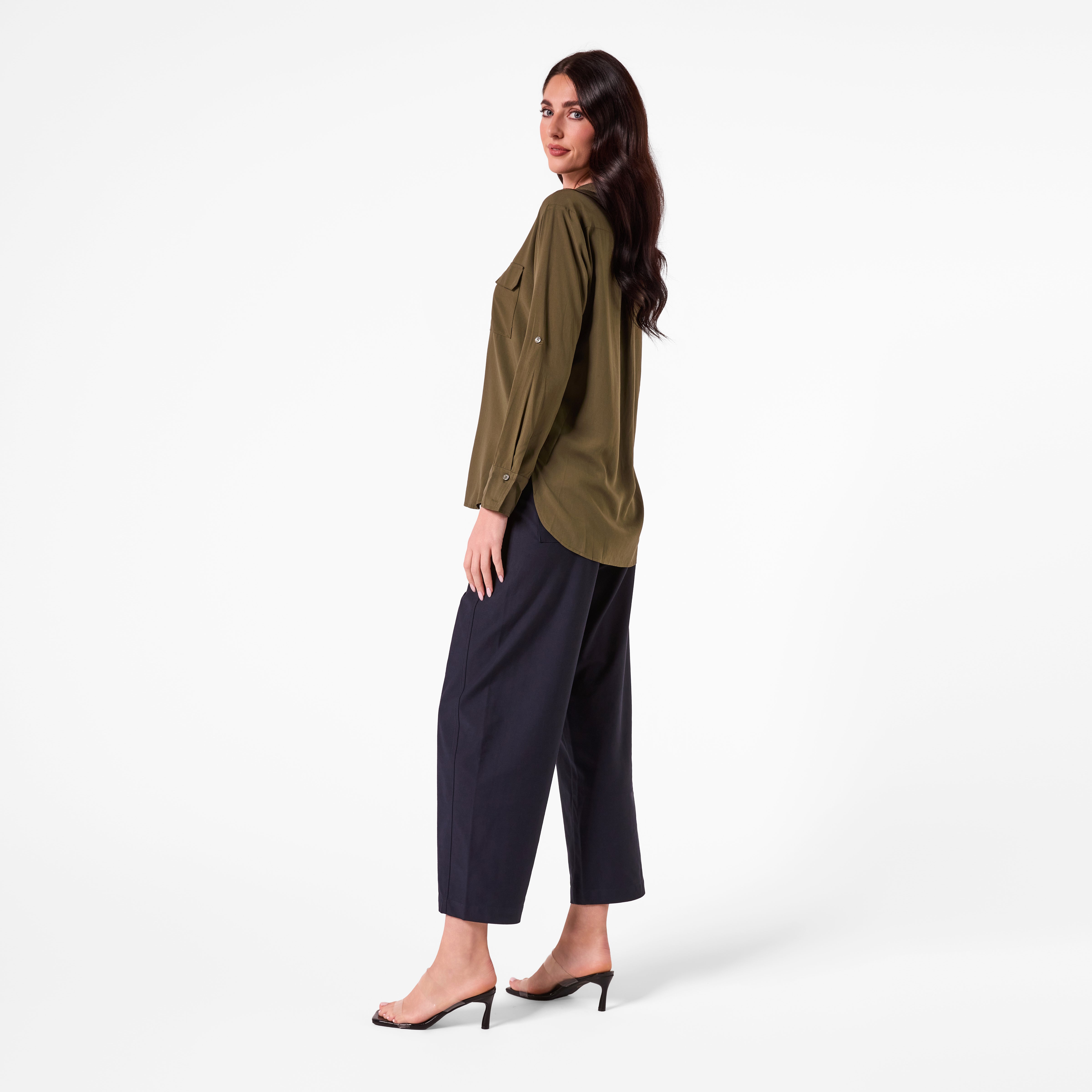 AM26027 PATCH POCKET SHIRT  (KHAKI)