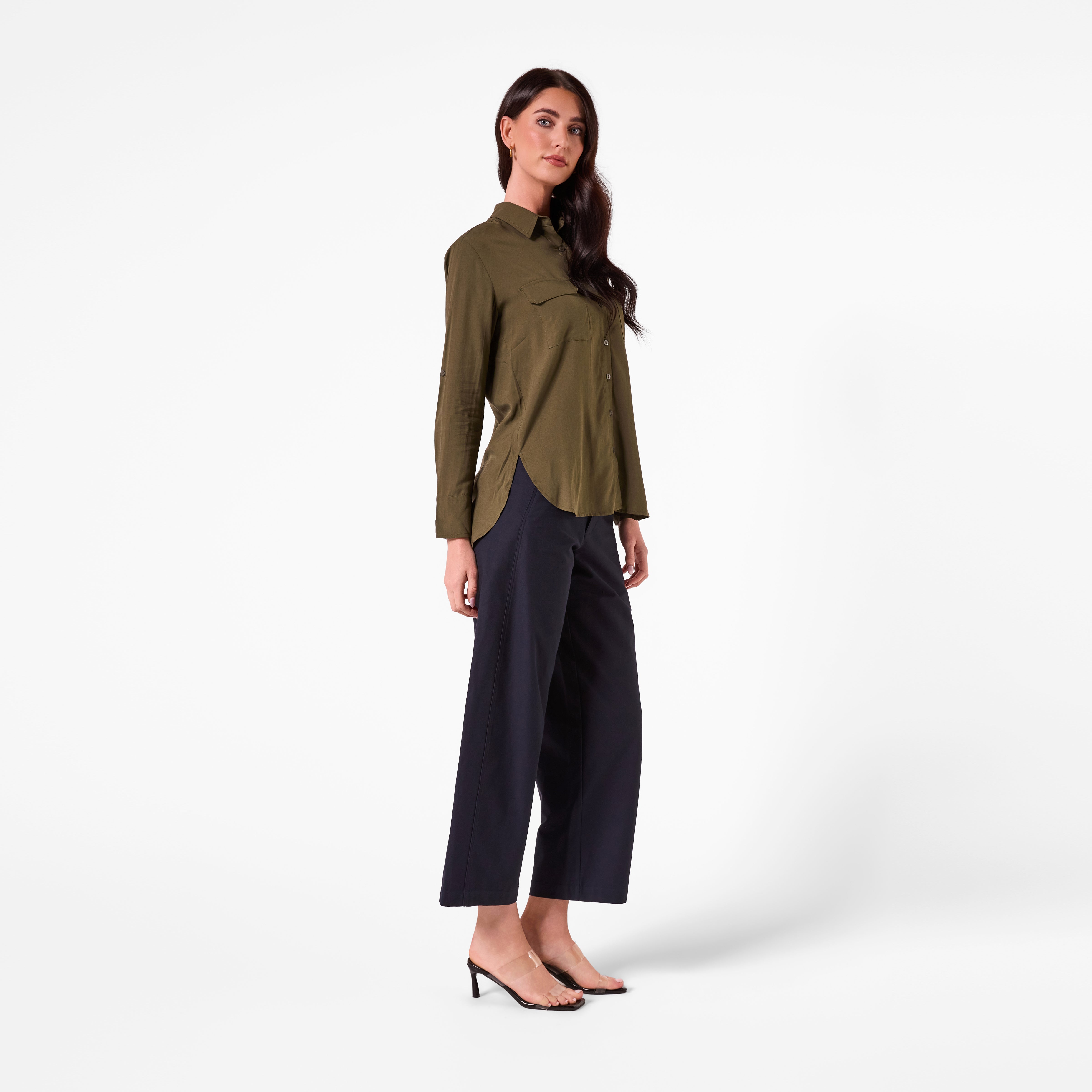 AM26027 PATCH POCKET SHIRT  (KHAKI)