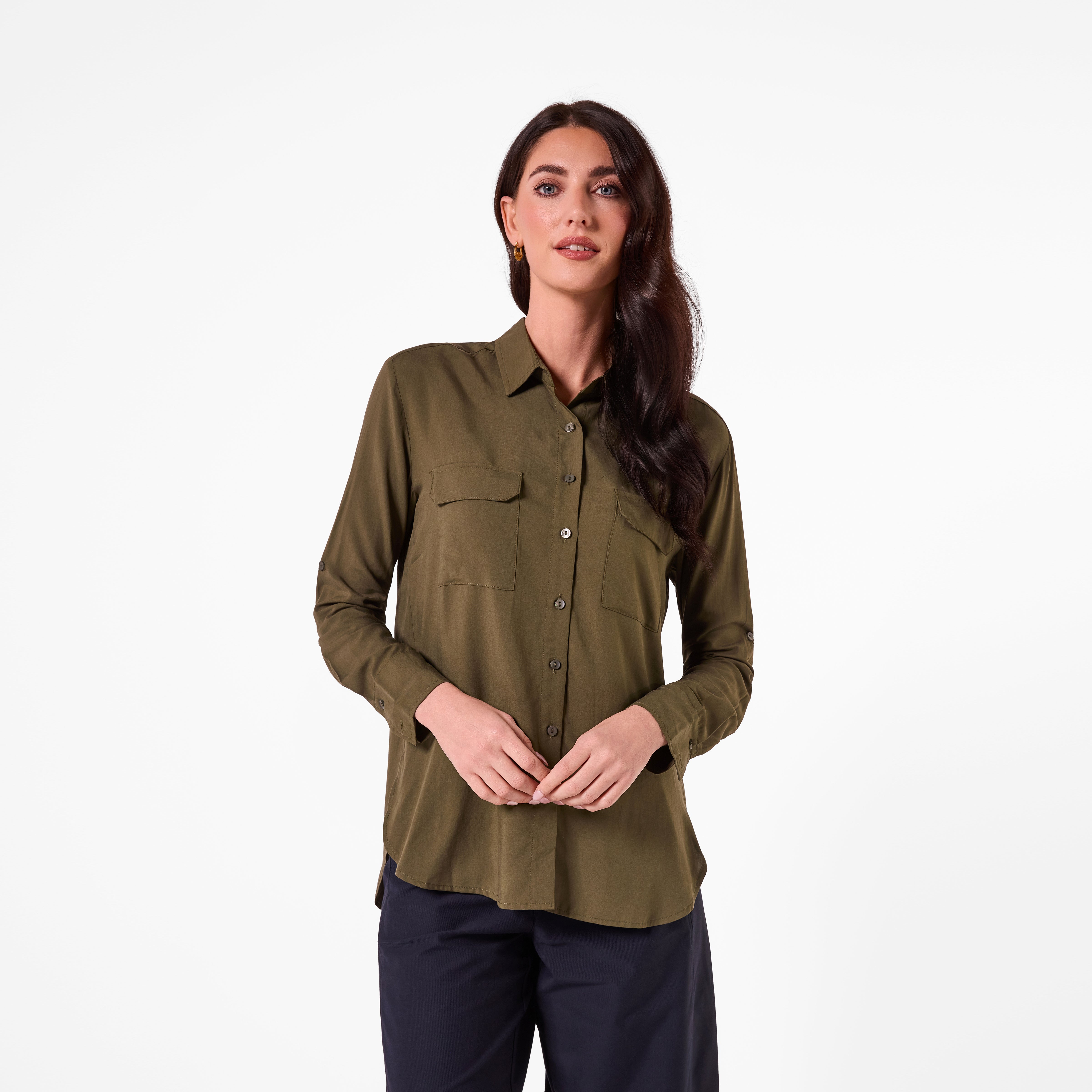 AM26027 PATCH POCKET SHIRT  (KHAKI)