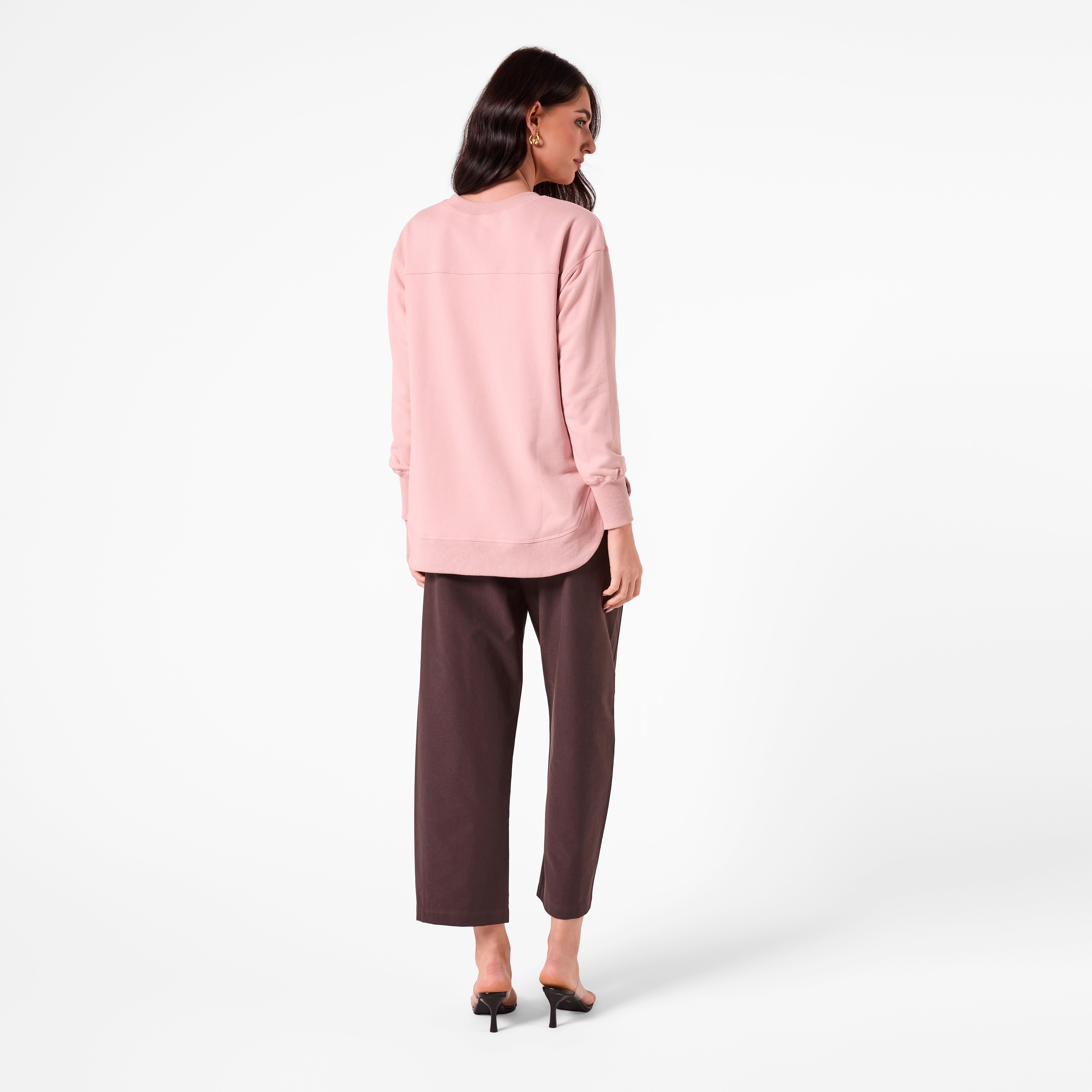 AM25193 PLAIN SWEATSHIRT (DUSTY PINK)
