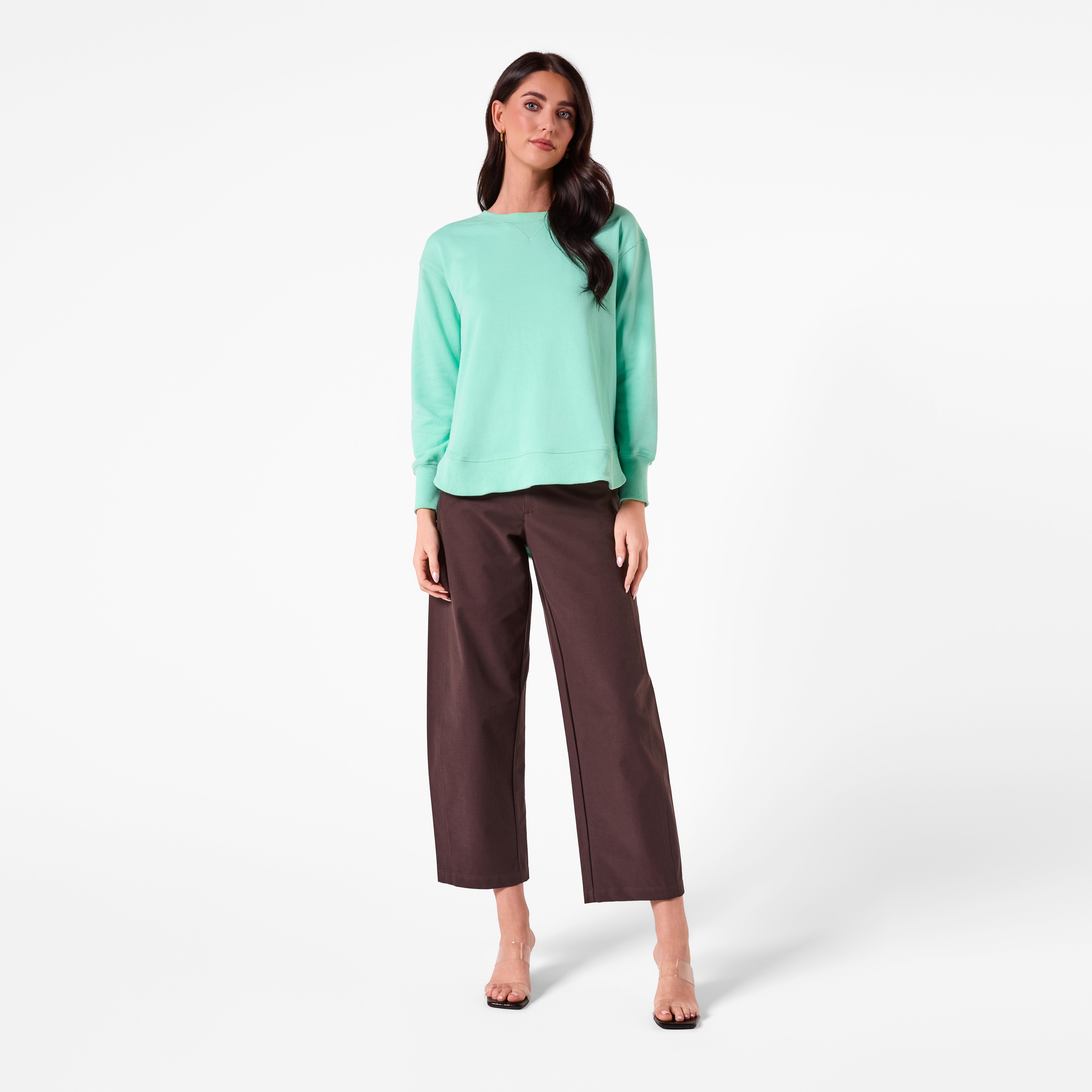 AM25193 PLAIN SWEATSHIRT (APPLE GREEN)
