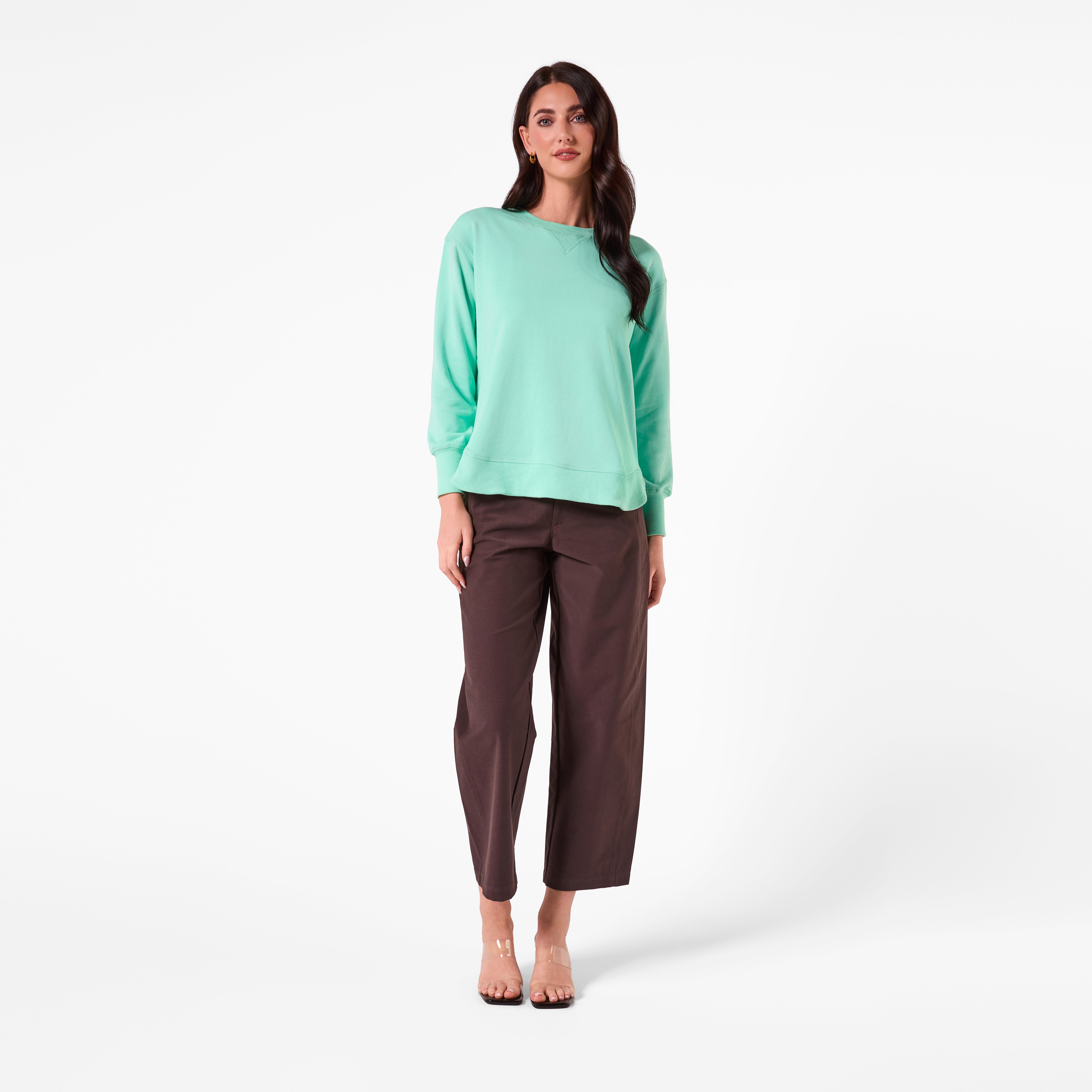 AM25193 PLAIN SWEATSHIRT (APPLE GREEN)