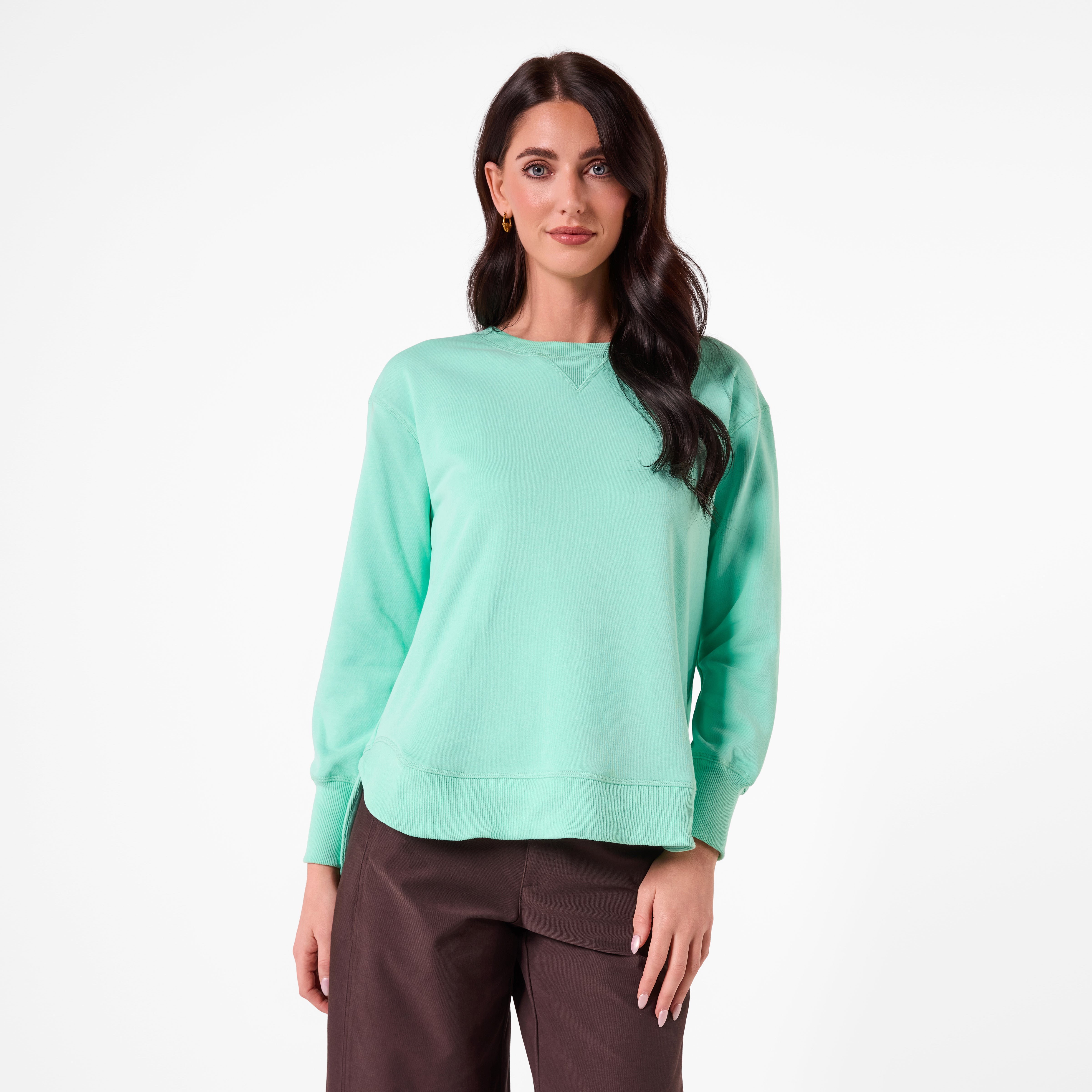 AM25193 PLAIN SWEATSHIRT (APPLE GREEN)
