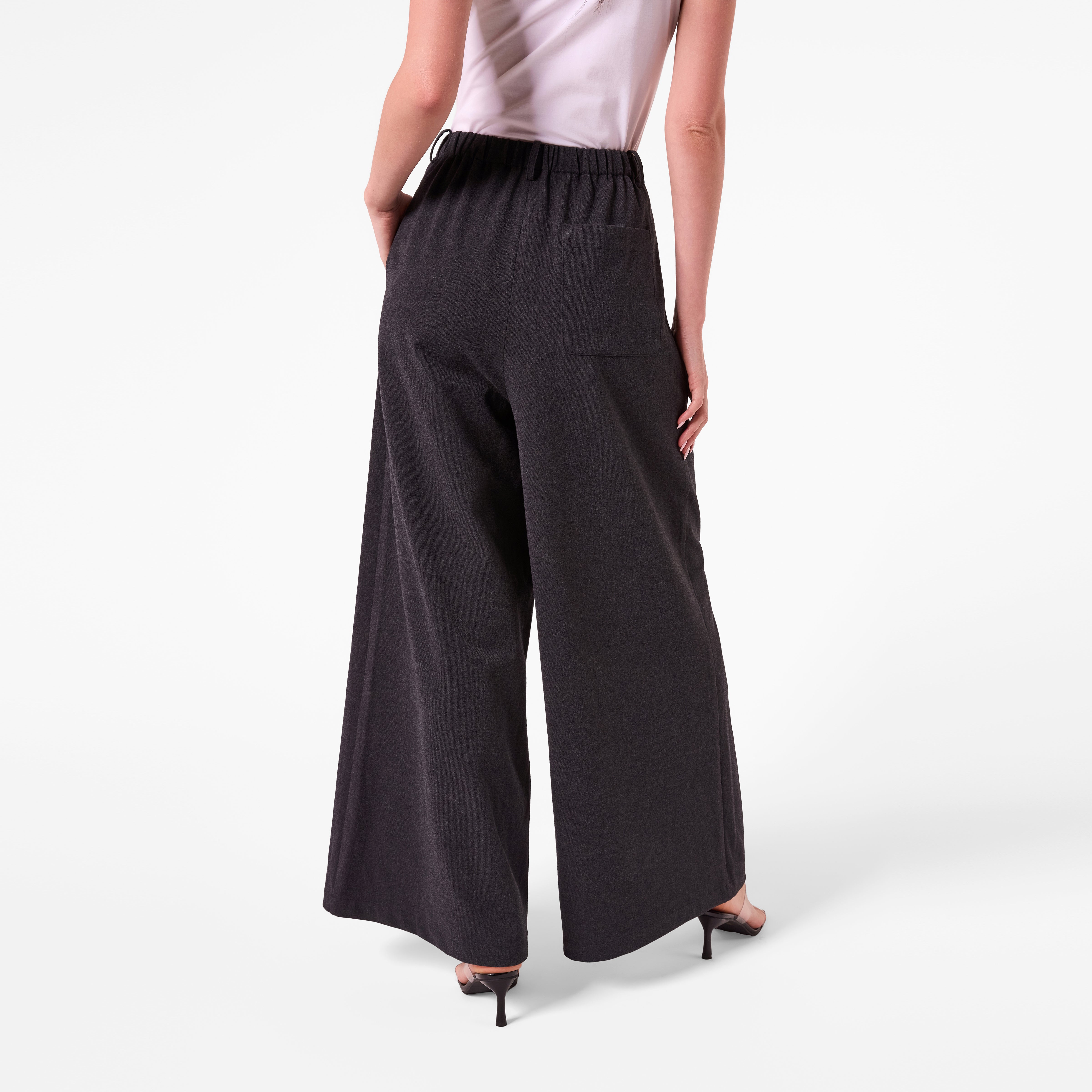 AF00027 WIDE LEG PLEATED PANT (CHARCOAL)