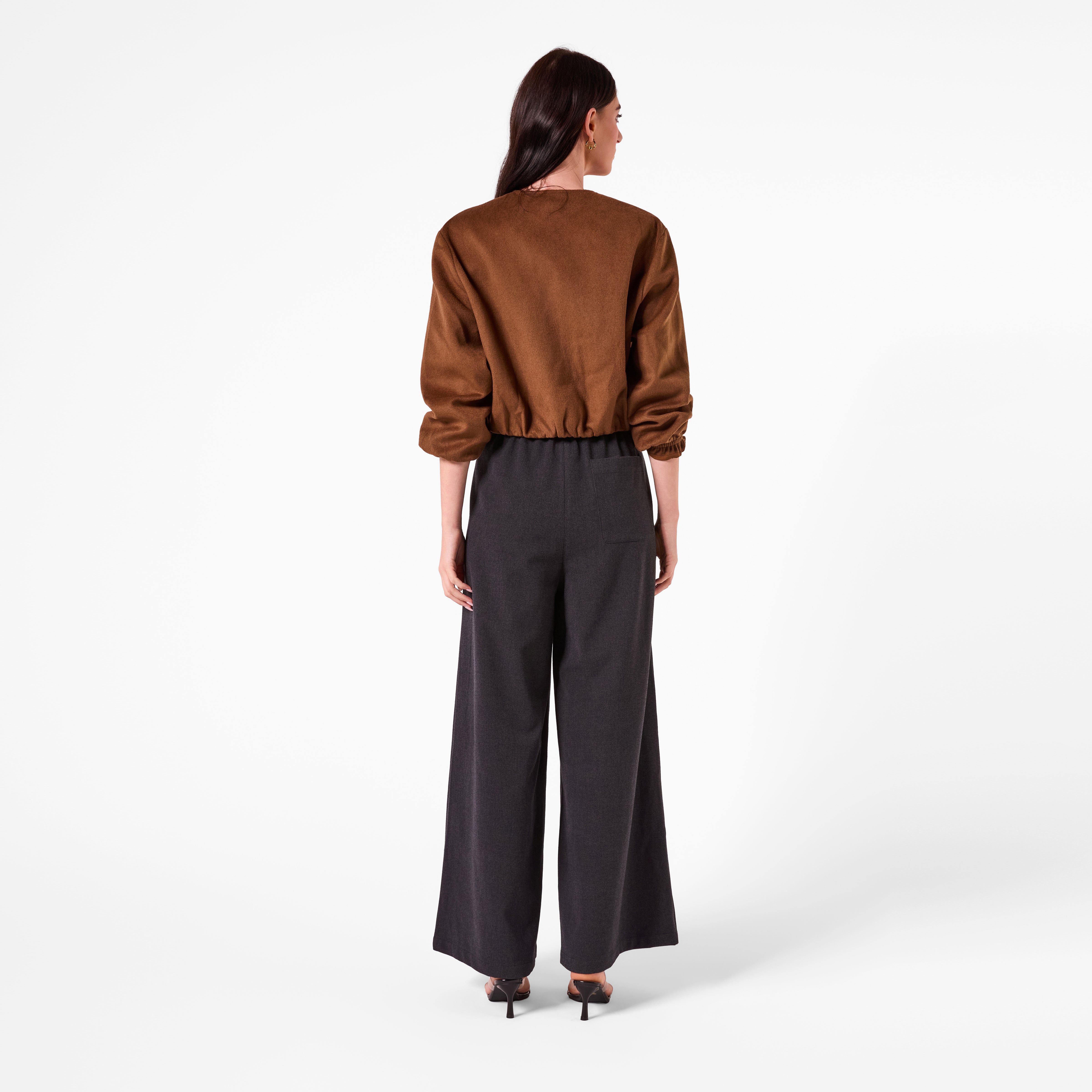 AM26038 WOOL FELT BOMBER JACKET  (TAN)