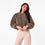 AM26022 TEDDY CROP JACKET  (KHAKI)