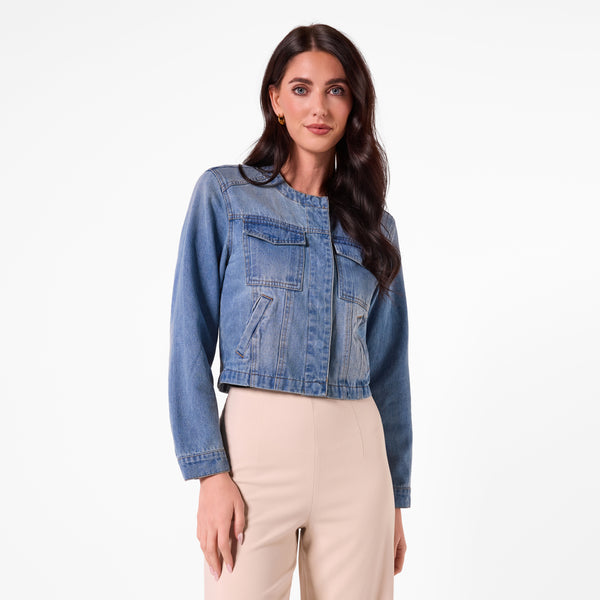 A00010 CROP DENIM JACKET