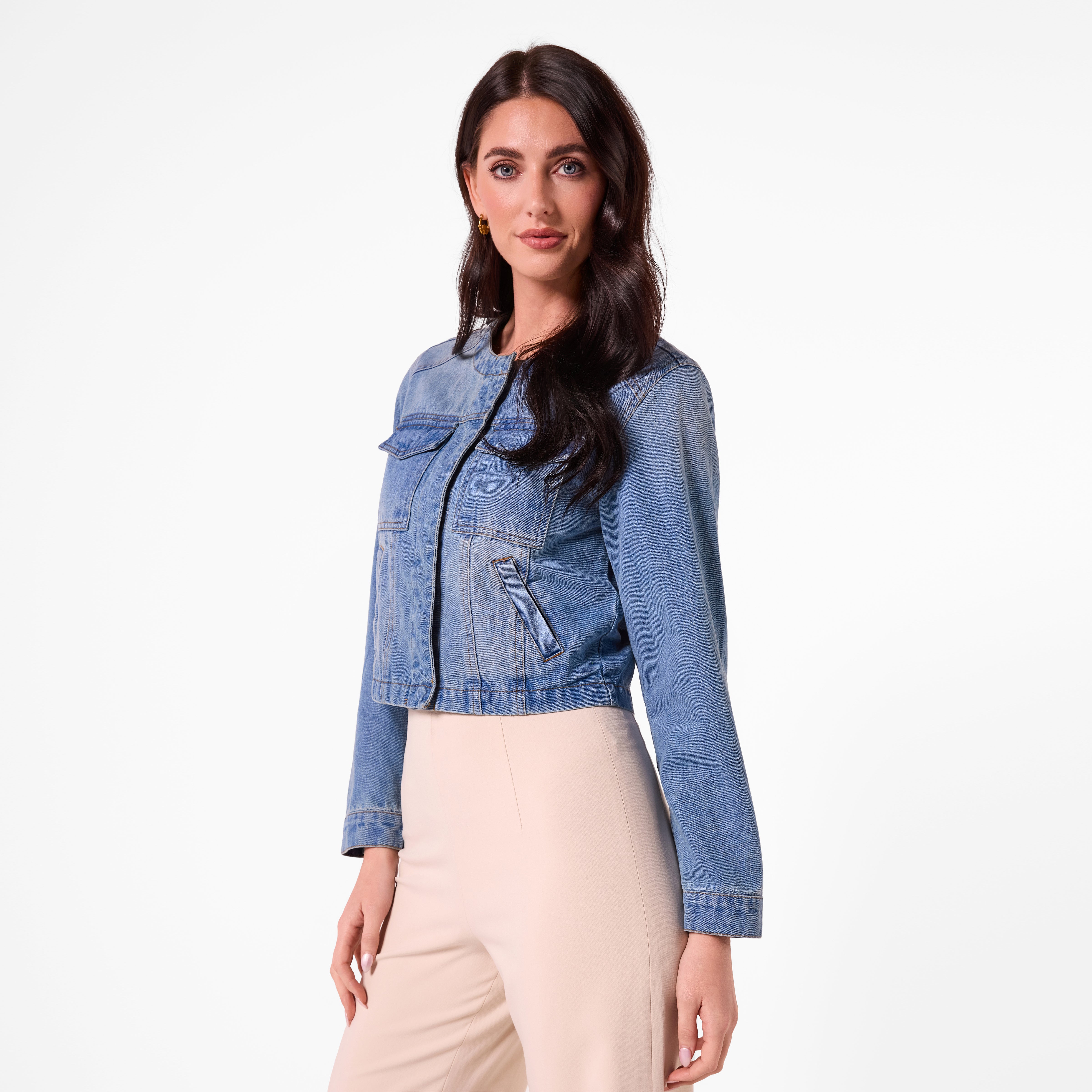 A00010 CROP DENIM JACKET