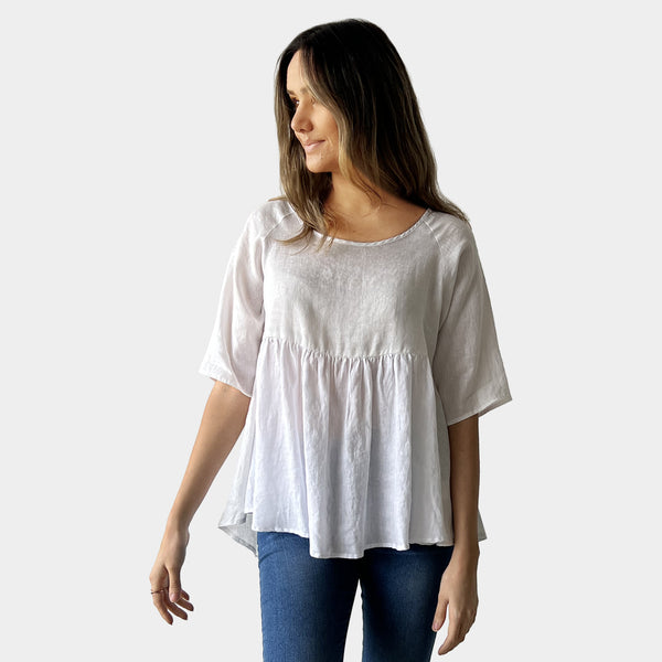 AM01122 100%LINEN TOP (SALE)