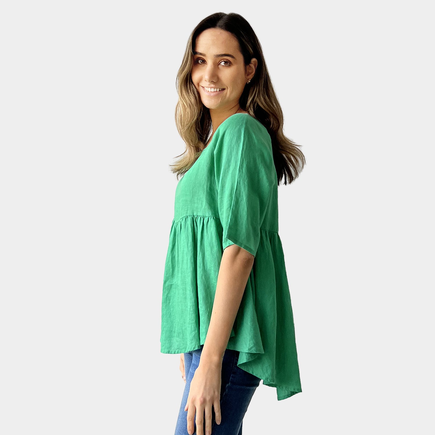 AM01122 100%LINEN TOP (SALE)