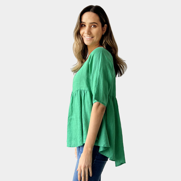 AM01122 100%LINEN TOP (SALE)