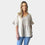 AM01191 V NECK SIDE POCKET 100%LINEN TOP