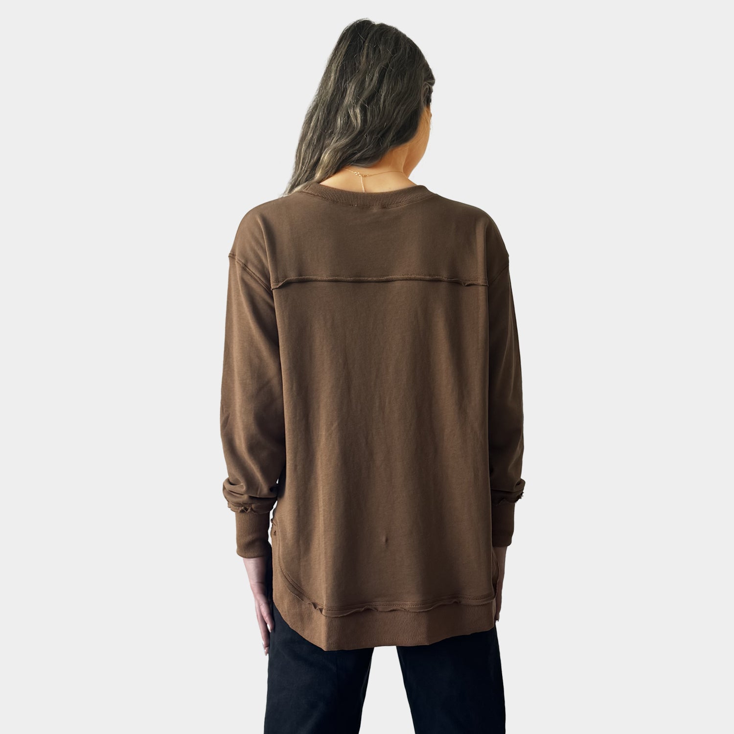 AM24026  MULTI PRINT SIDE POCKET SWEATSHIRT