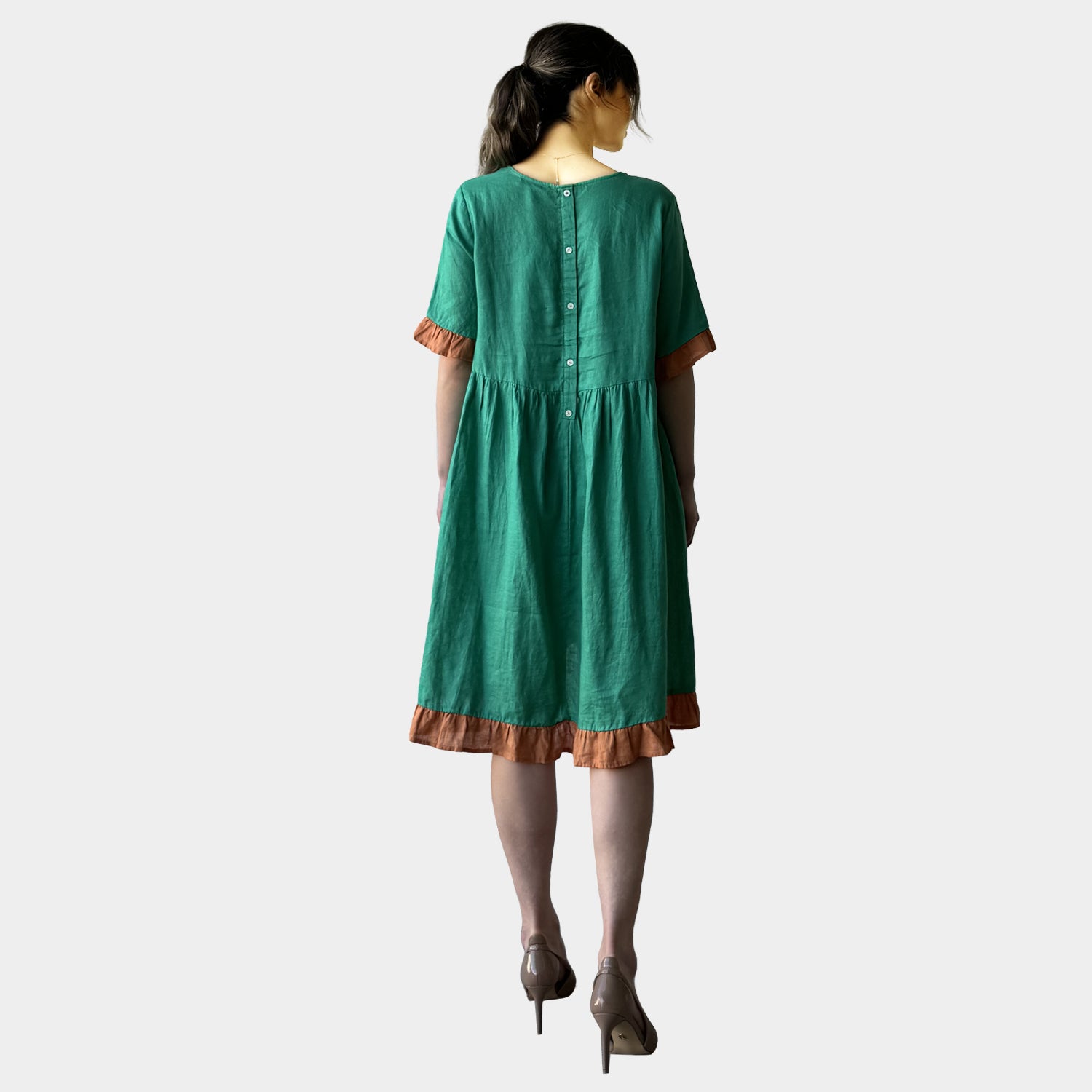 AM0225 FUNKY MIX 100%LINEN DRESS (SALE)