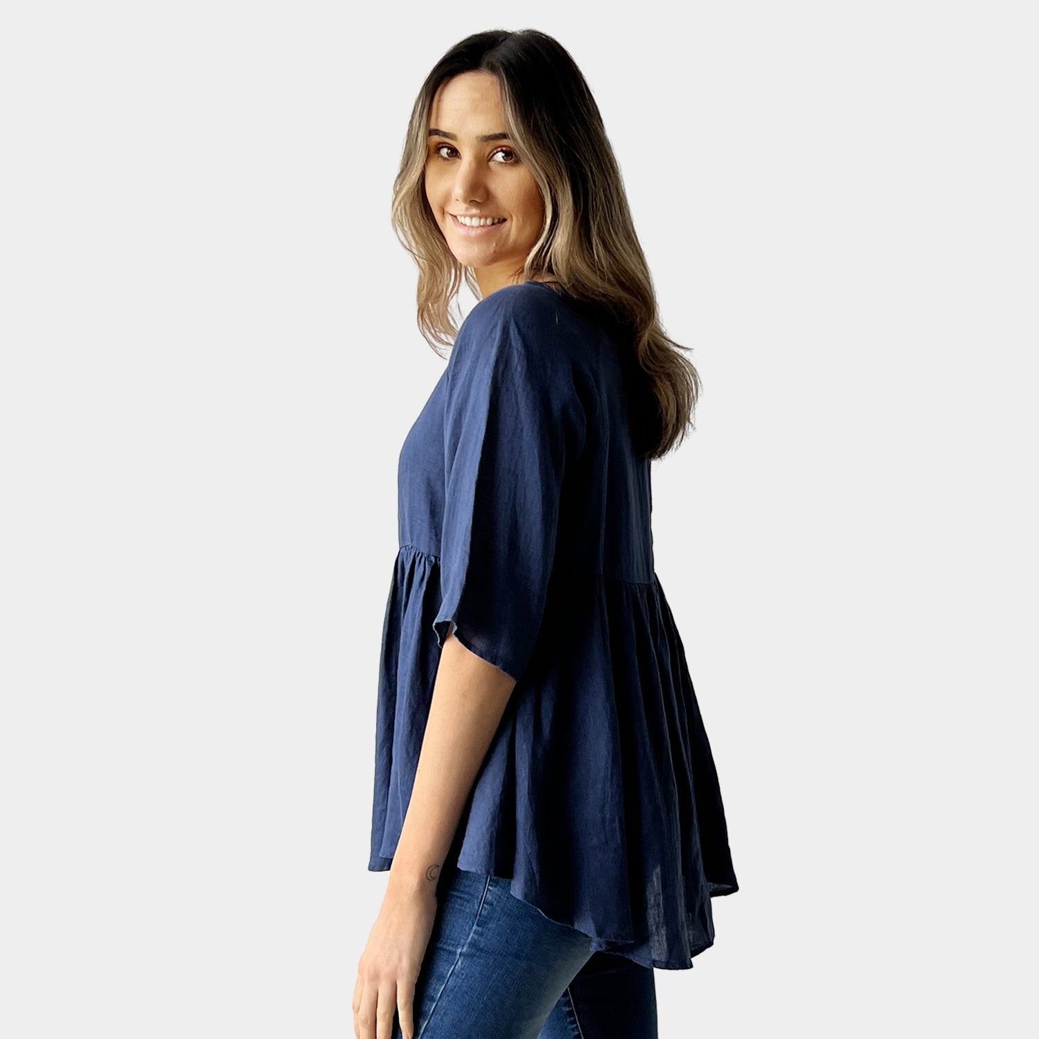 AM01122 100%LINEN TOP (SALE)