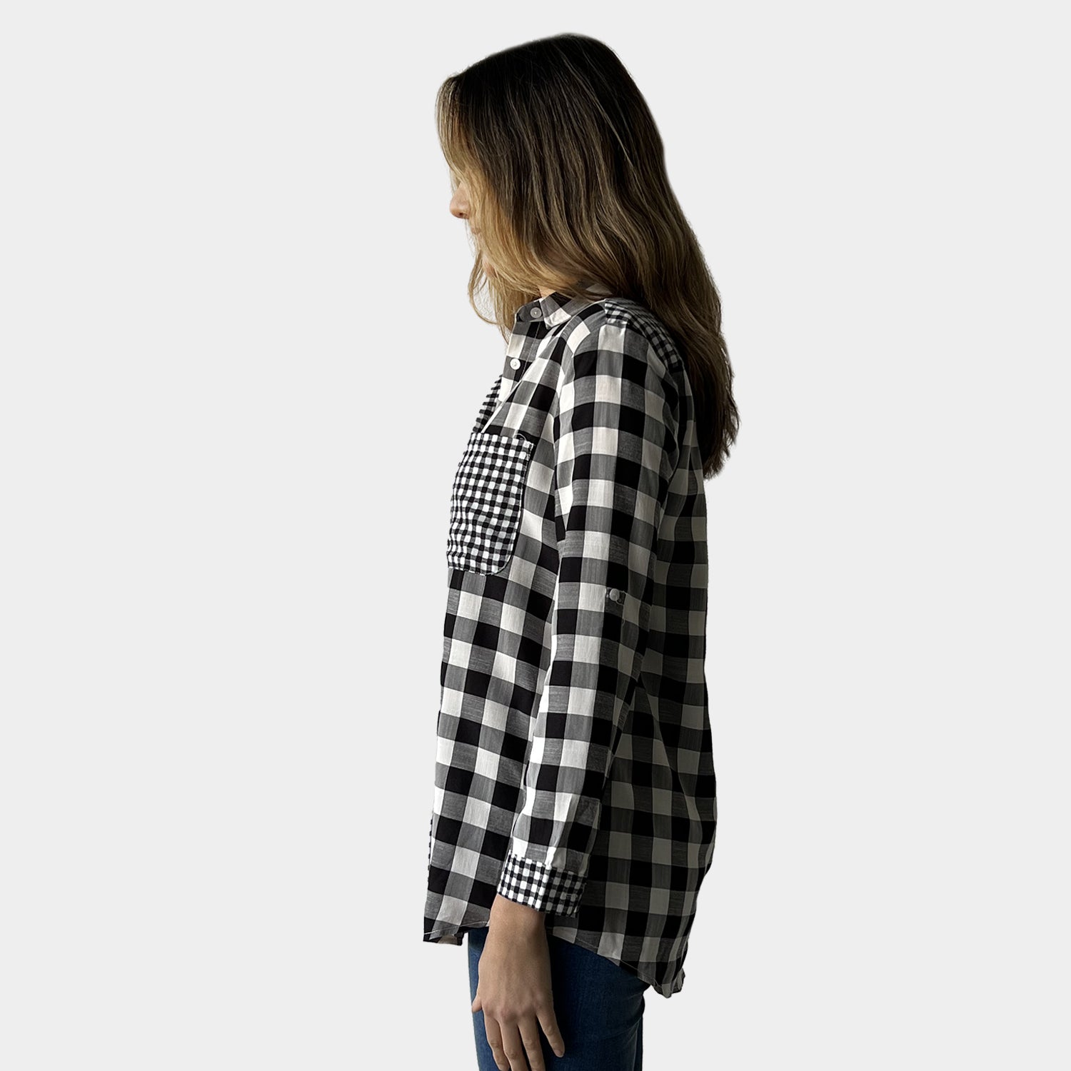 AM0224 MIX GINGHAM SHIRT