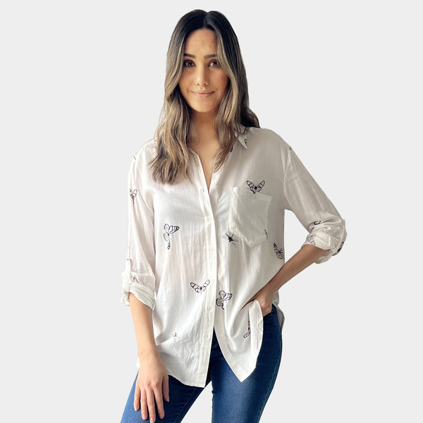 AM01241-1 PRINT LINEN COTTON SHIRT