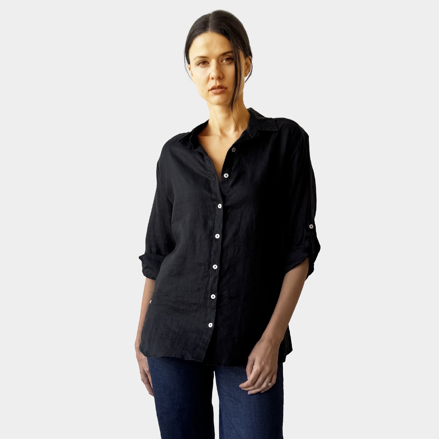AM02452 CASUAL 100%LINEN SHIRT