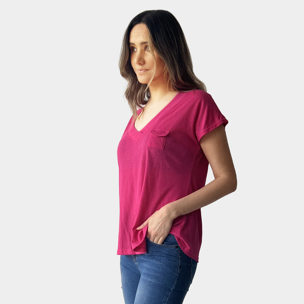 AM023019 V NECK TEE (SALE)