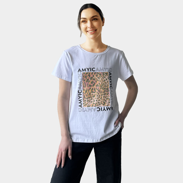 AM023075 SQUARE PRINT & LETTERS TEE