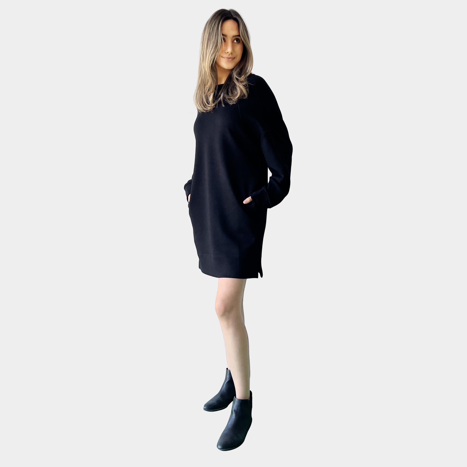 AM022110 SIDE POCKET CASUAL DRESS (SALE)