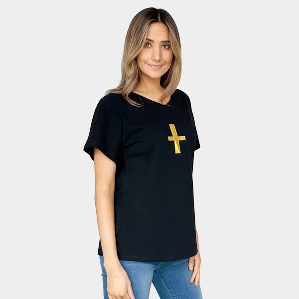 AM022206 PRINT CROSS TEE (SALE)